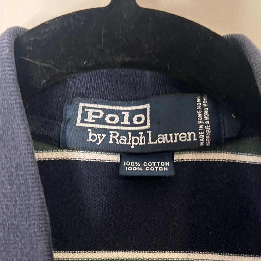 Polo by Ralph Lauren Dark Blue and White Striped Shirt - Picture 2 of 5